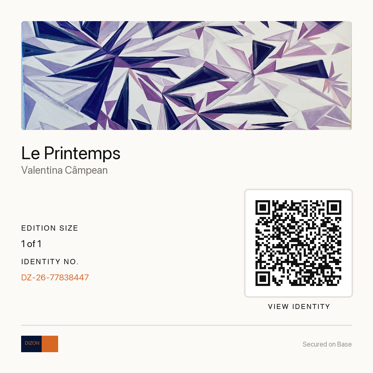 DIZON Identity Card for Le Printemps by Valentina Câmpean